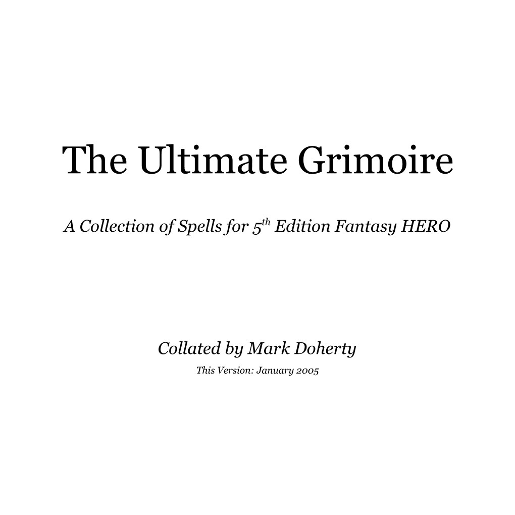 The Ultimate Grimoire