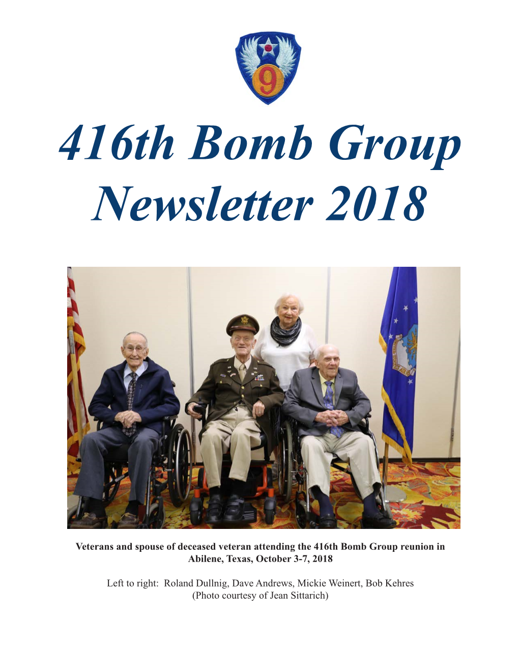 416Th Bomb Group Newsletter 2018