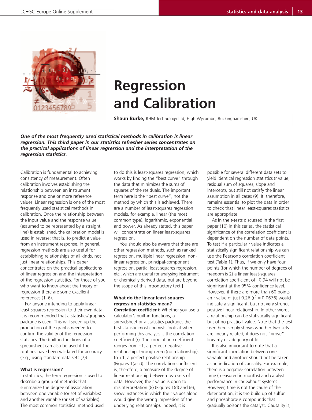 Regression and Calibration