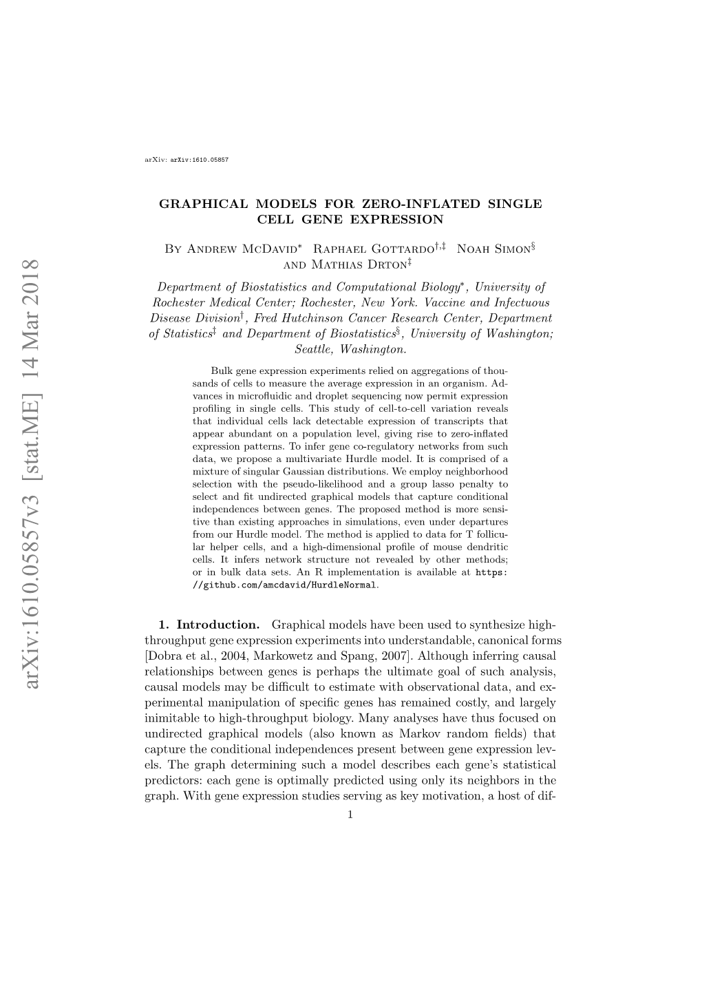 Graphical Models for Zero-Inflated Single Cell Gene Expression