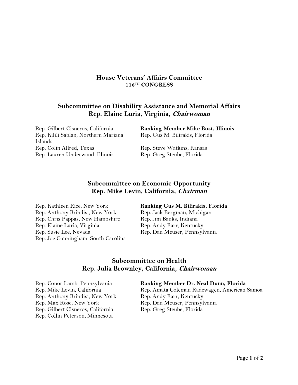 Committee on Veterans' Affairs