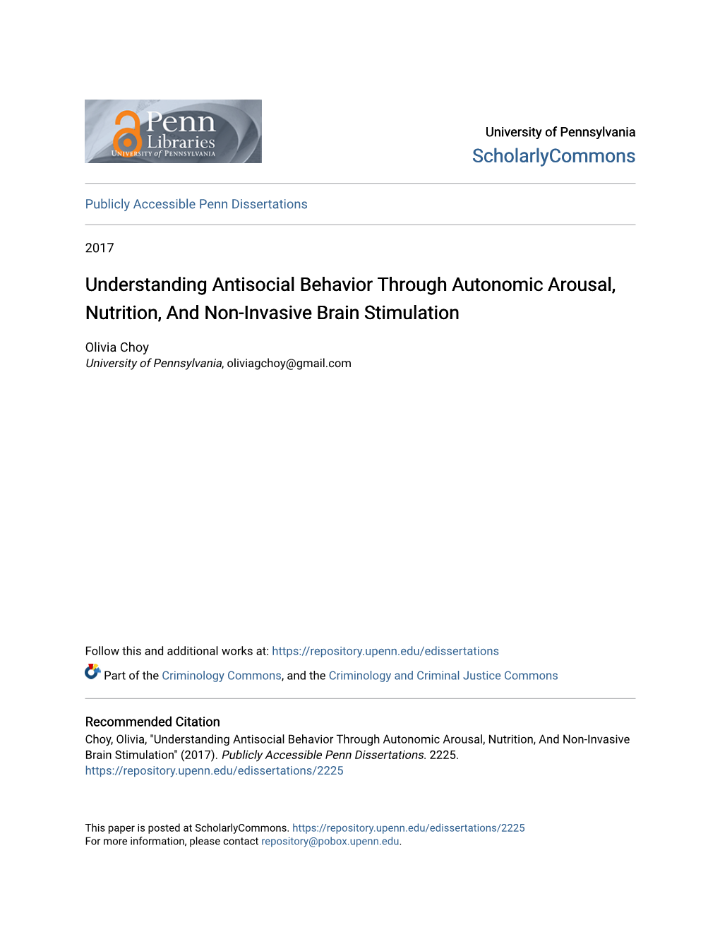 Understanding Antisocial Behavior Through Autonomic Arousal, Nutrition, and Non-Invasive Brain Stimulation