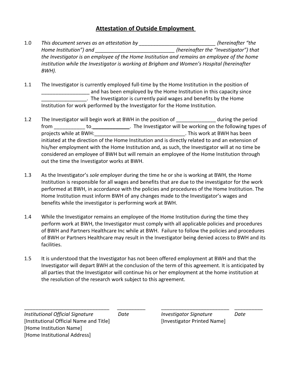 Joint Employment Agreement