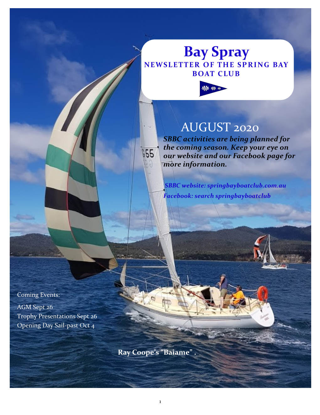 Bay Spray NEWSLETTER of the SP RING BAY BOAT CLUB