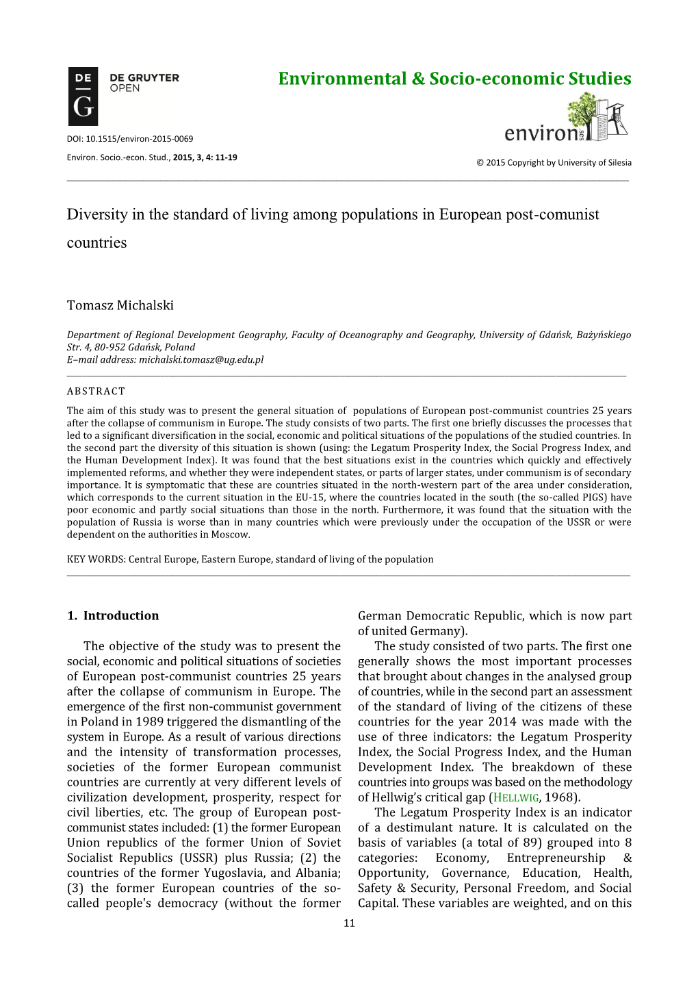 Environmental & Socio-Economic Studies