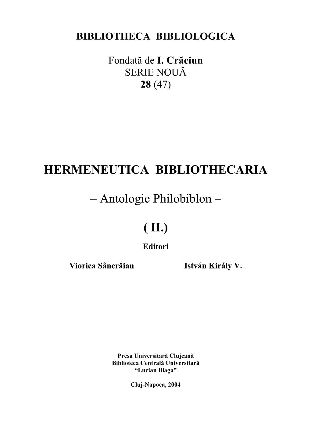 Hermeneutica Bibliothecaria