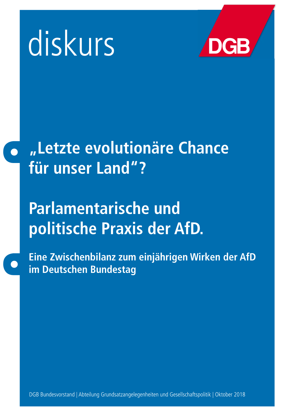 Parlamentarische Und Politische Praxis Der Afd