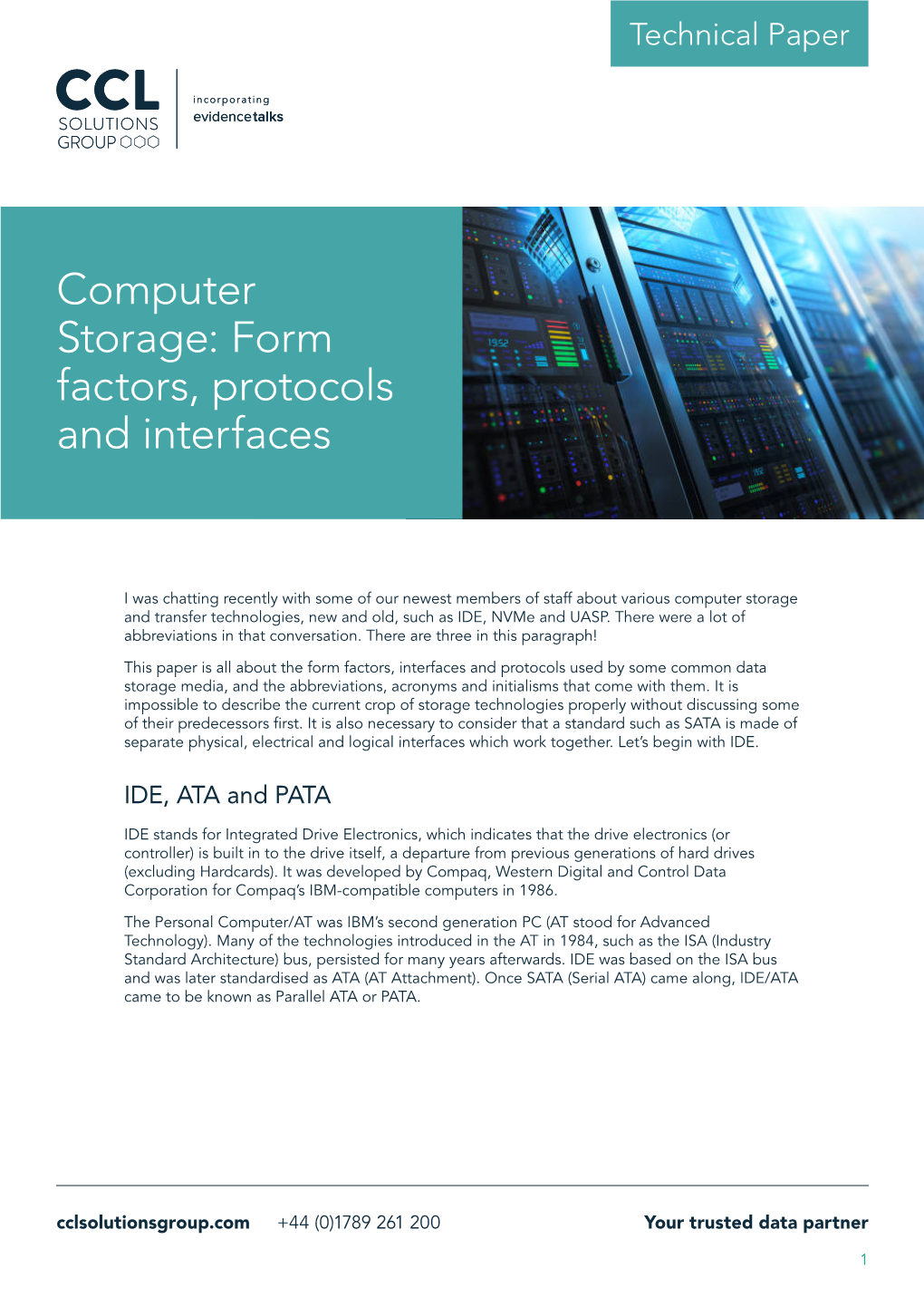 Computer Storage: Form Factors, Protocols and Interfaces