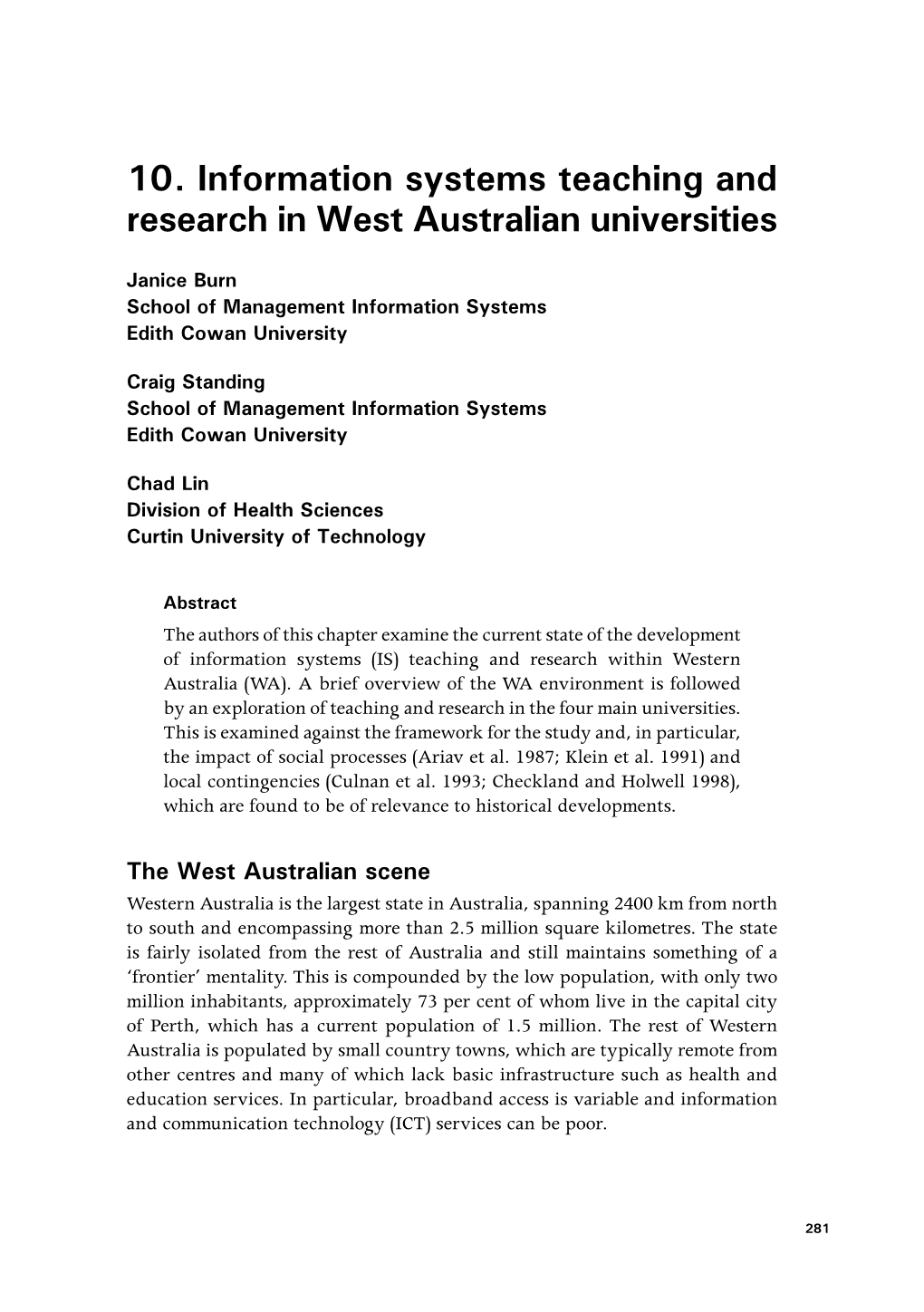 The Information Systems Academic Discipline in Australia