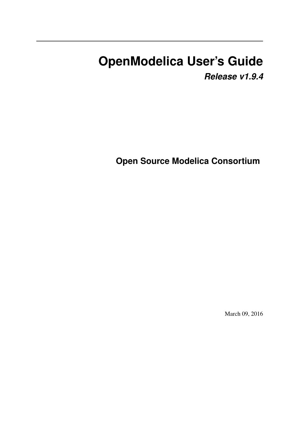 Openmodelica User's Guide