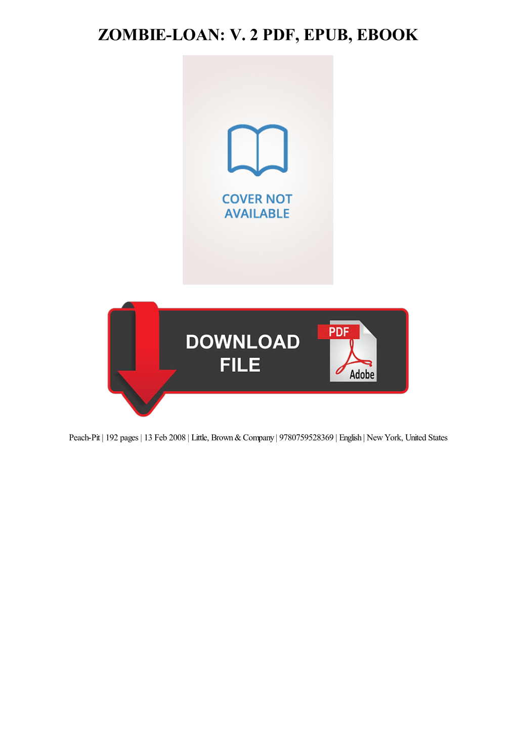 Zombie-Loan: V. 2 PDF Book