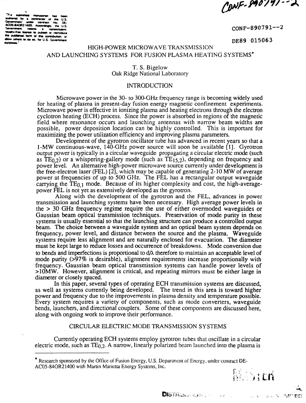 High-Power Microwave Transmission and Launching Systems for Fusion Plasma Heating Systems* T