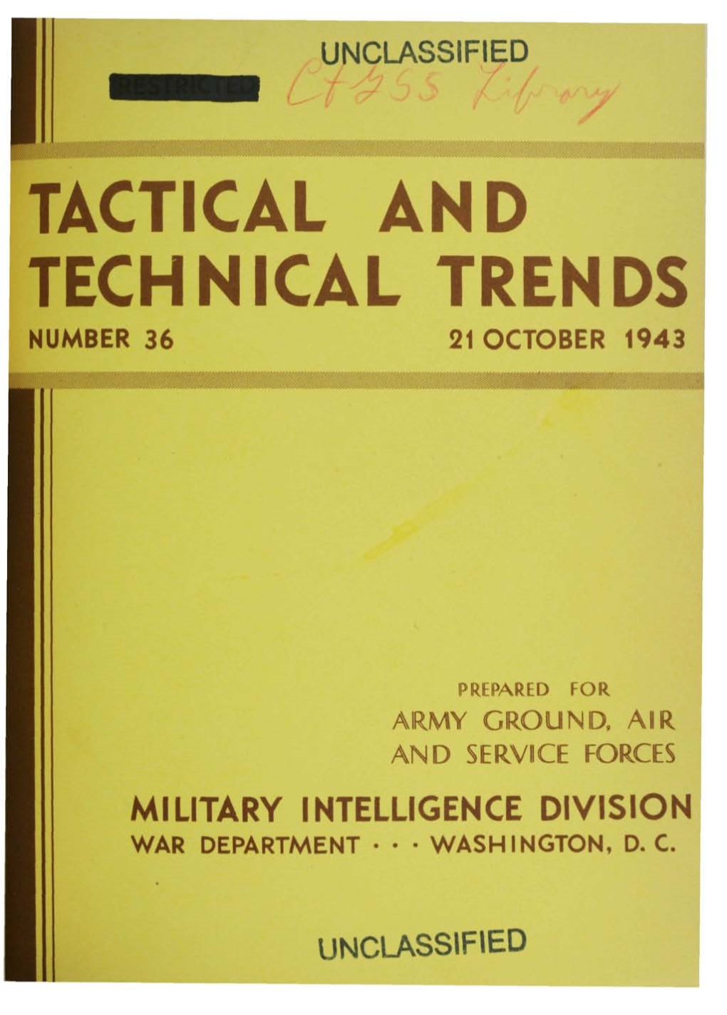 Tactical and Technical Trends Number 36 21 October 1943