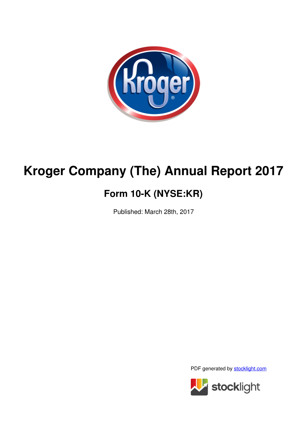 Kroger Company (The) Annual Report 2017