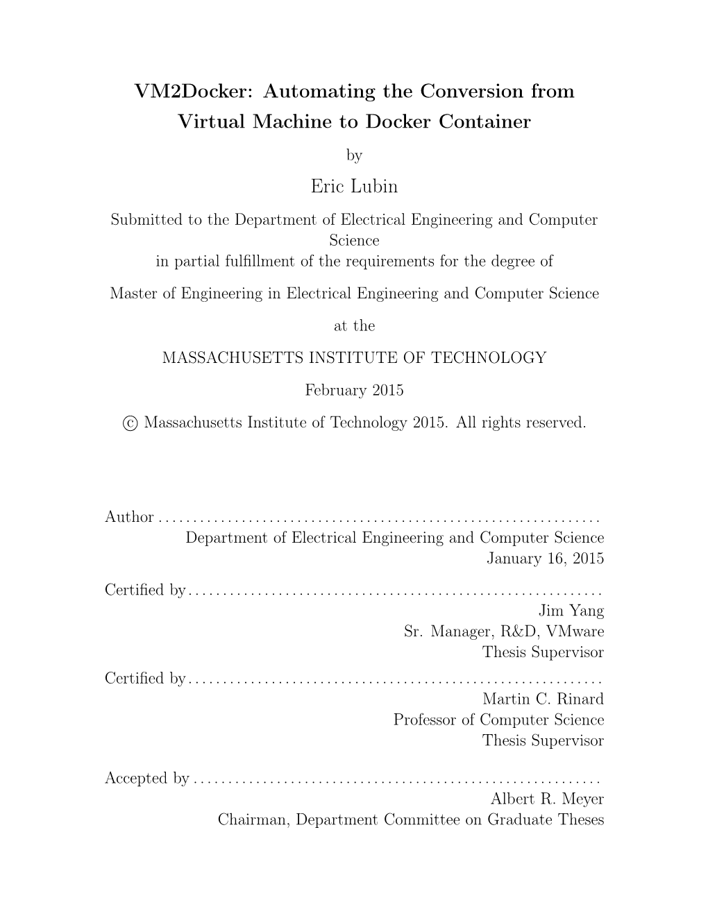 Automating the Conversion from Virtual Machine to Docker Container