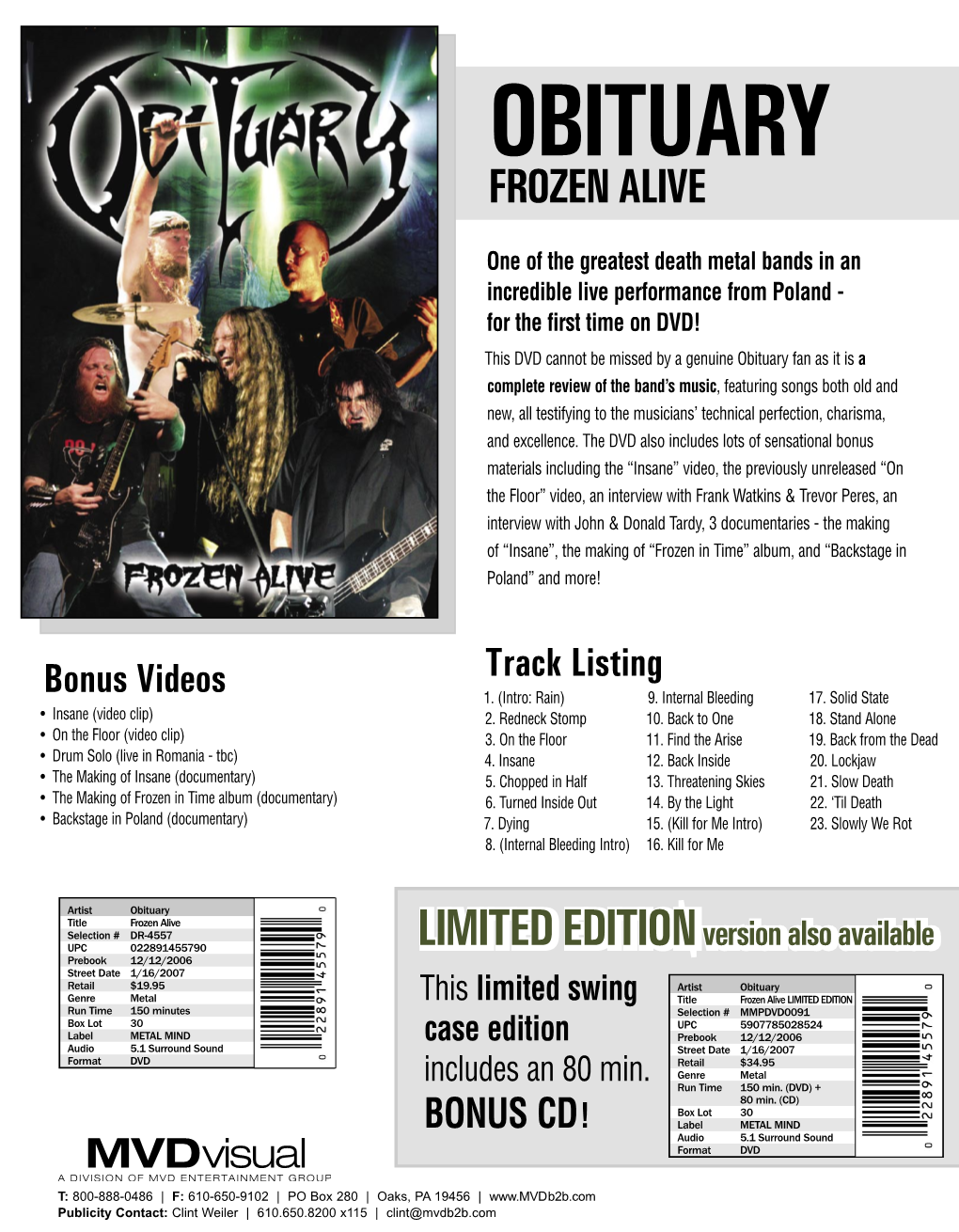 Obituary Frozen Alive