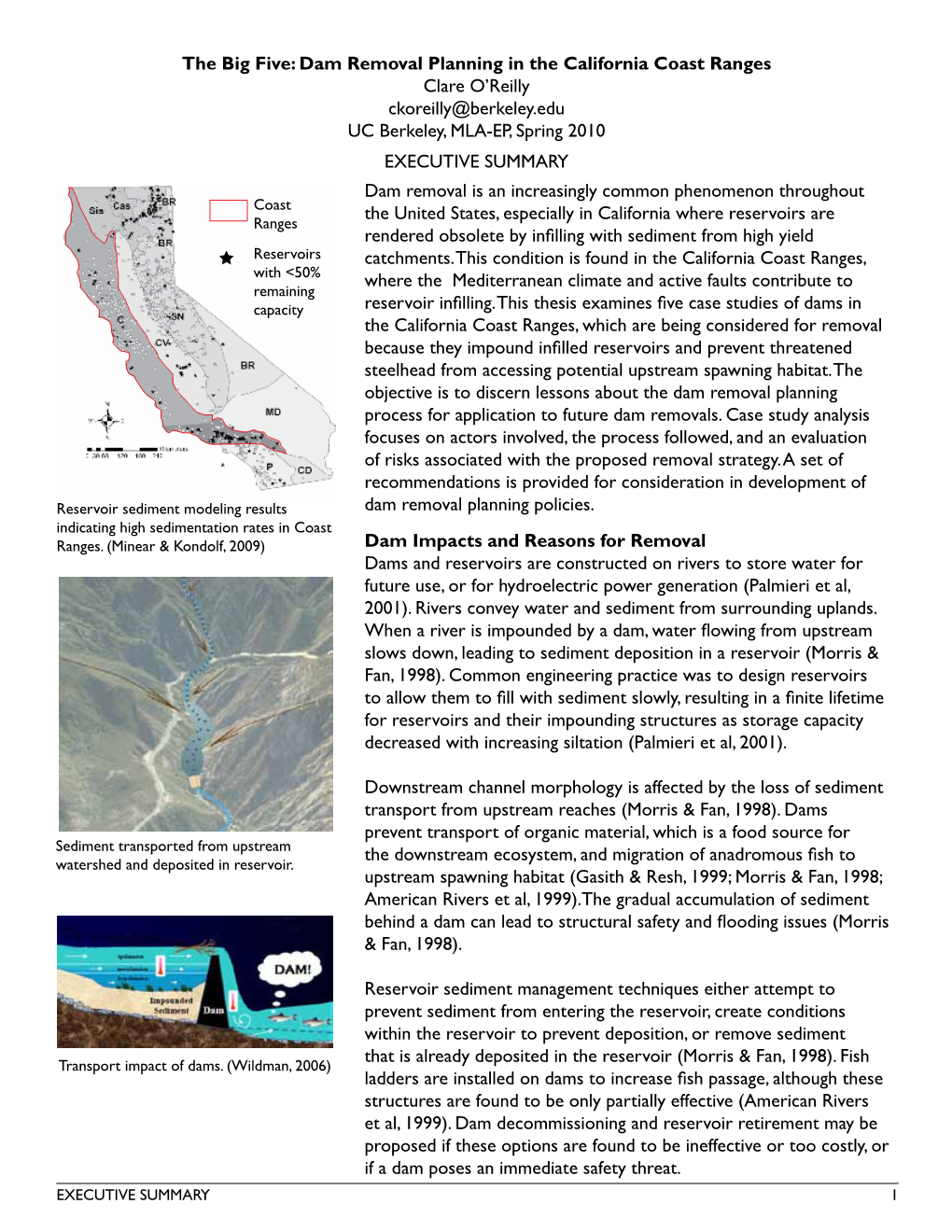 Dam Removal Planning in the California Coast Ranges Clare O