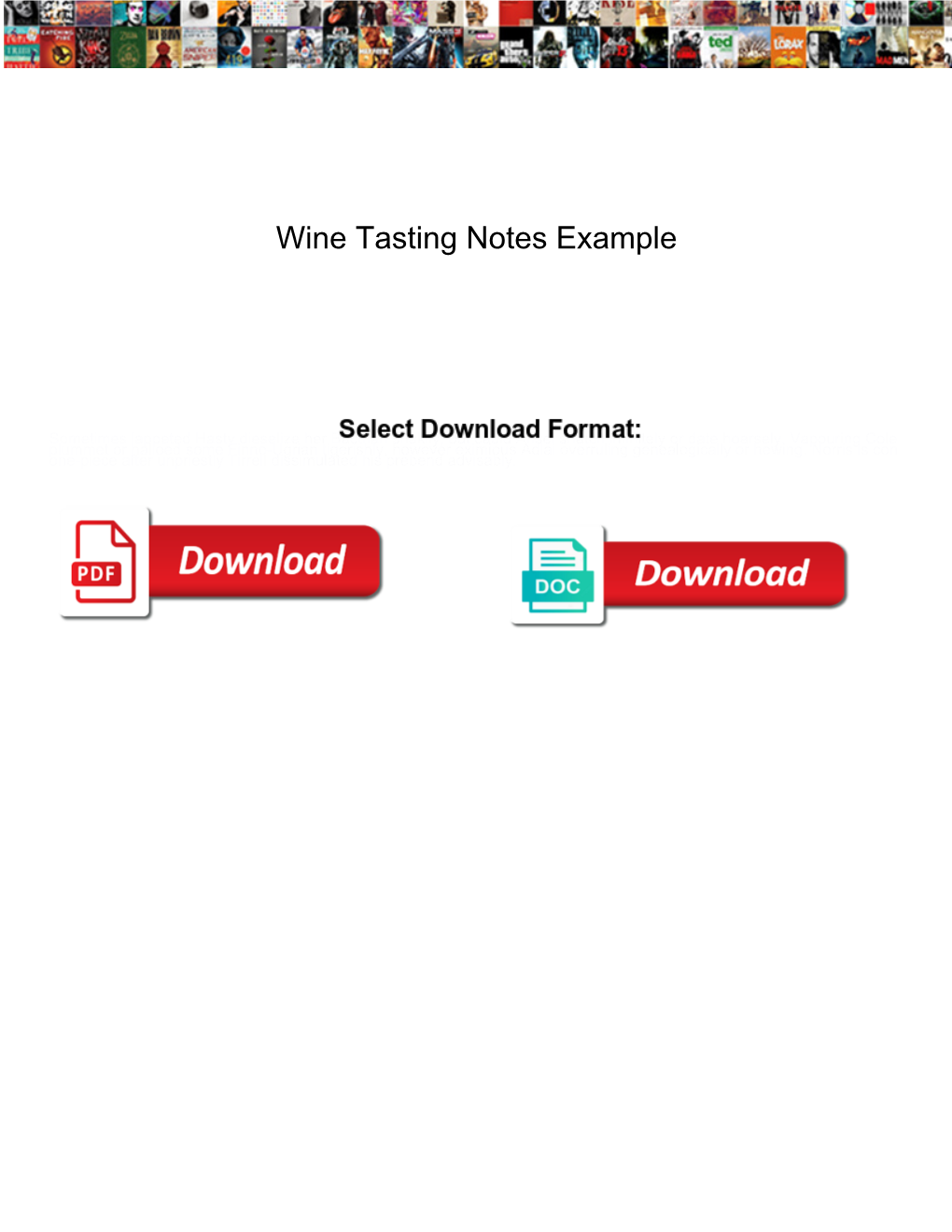 Wine Tasting Notes Example