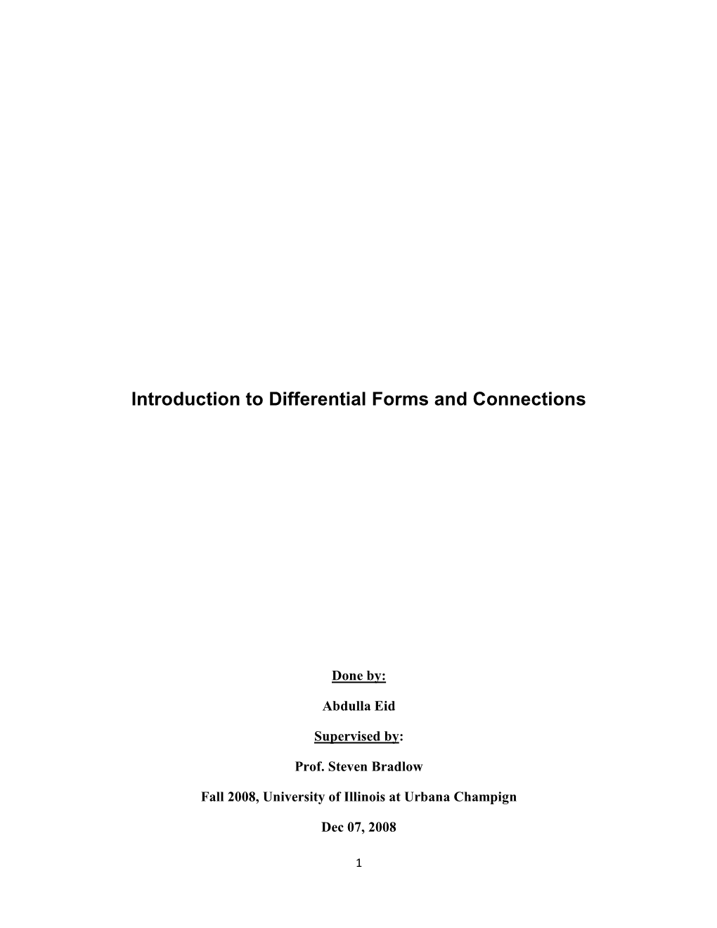 Differential Forms and Connections