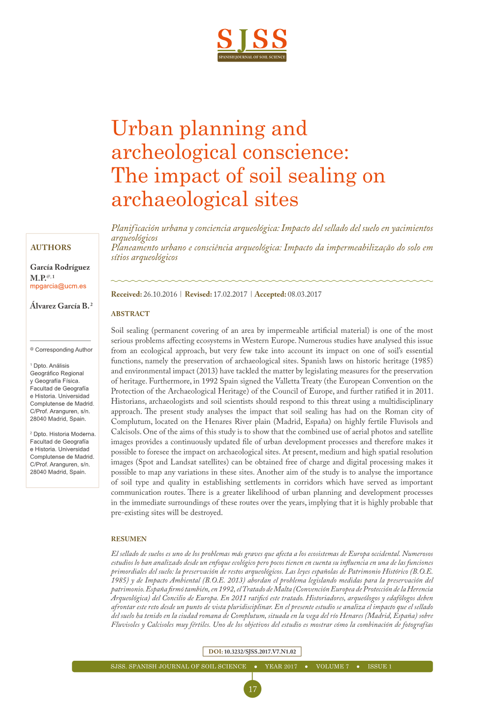 Urban Planning and Archeological Conscience: the Impact of Soil Sealing on Archaeological Sites