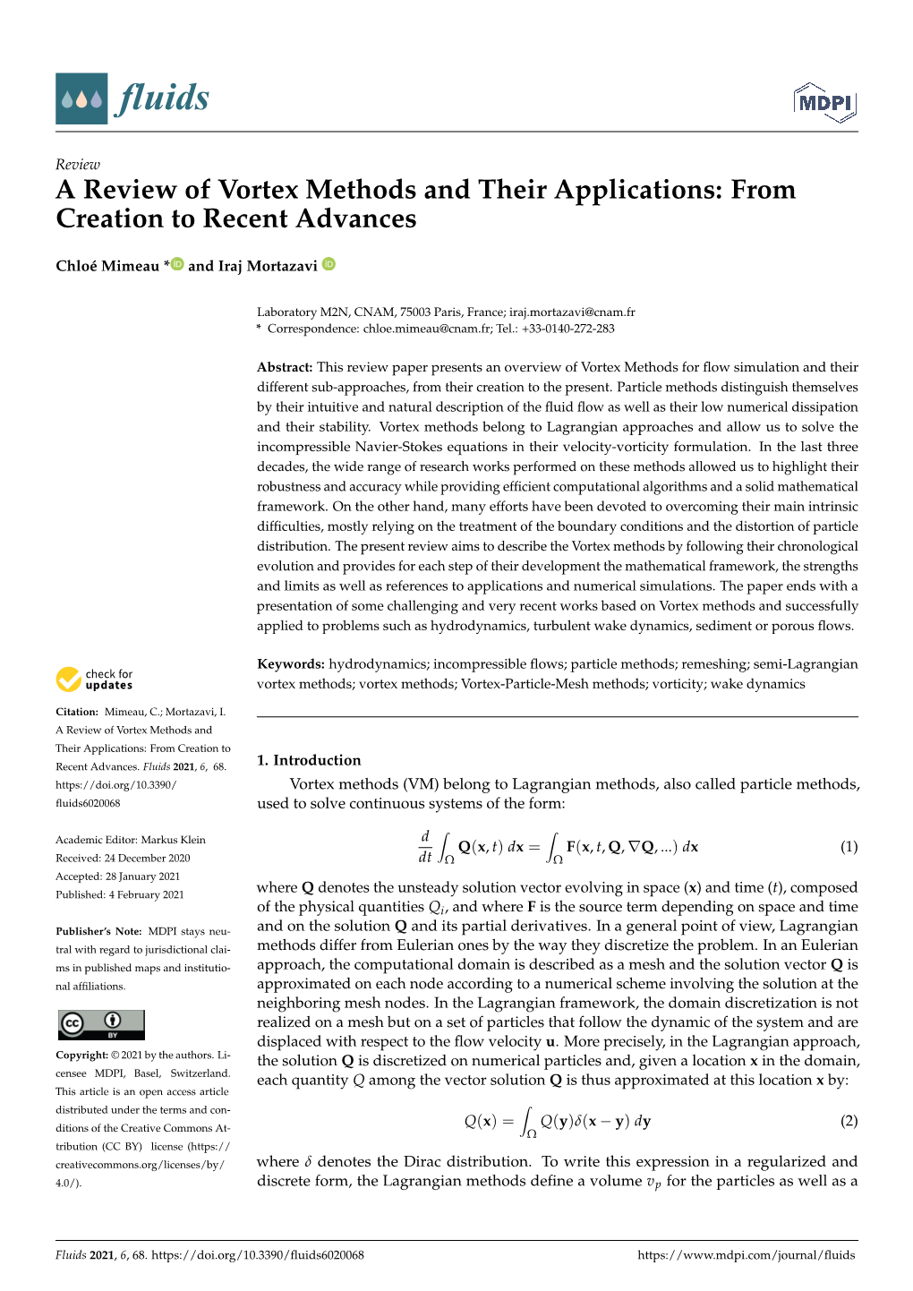 A Review of Vortex Methods and Their Applications: from Creation to Recent Advances