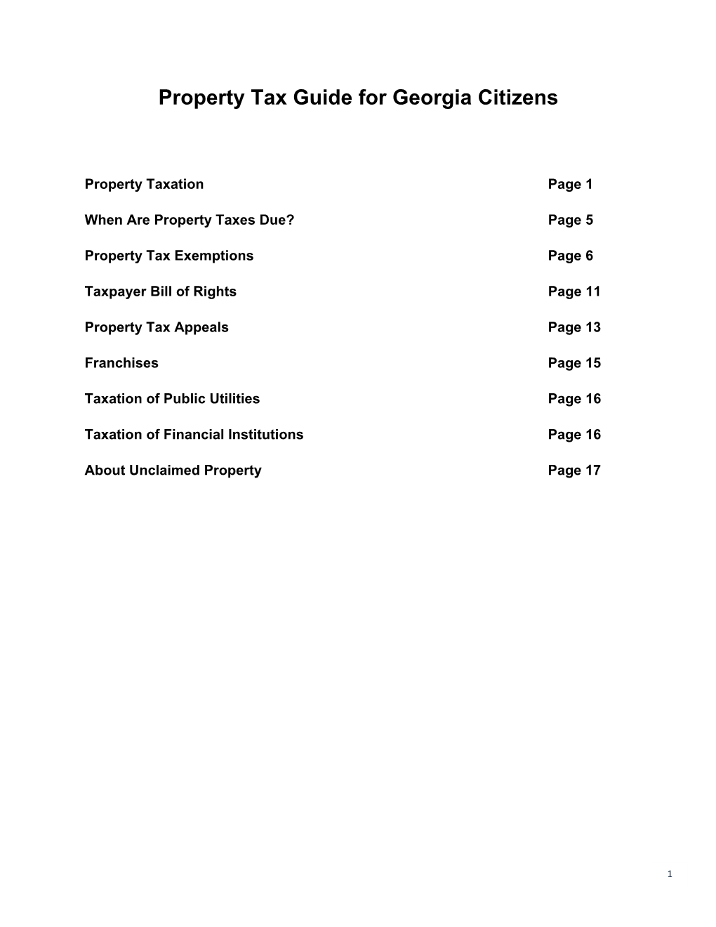 Property Tax Guide for Georgia Citizens