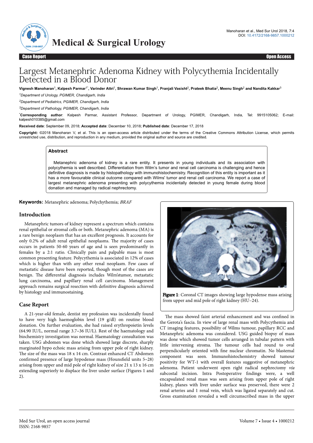 Largest Metanephric Adenoma Kidney with Polycythemia Incidentally