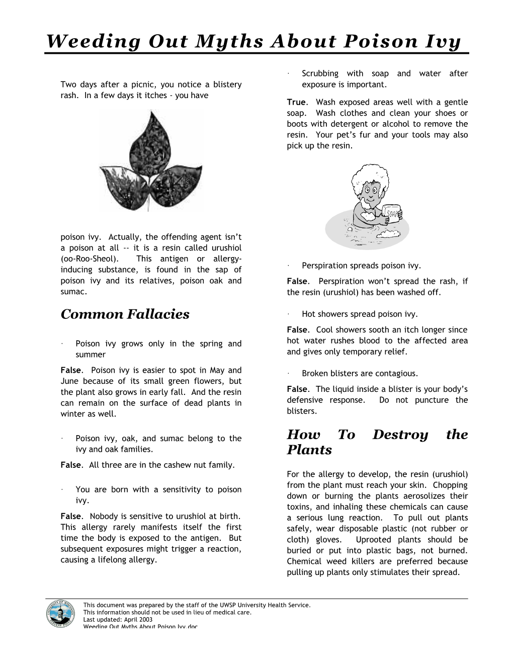 Weeding out Myths About Poison Ivy