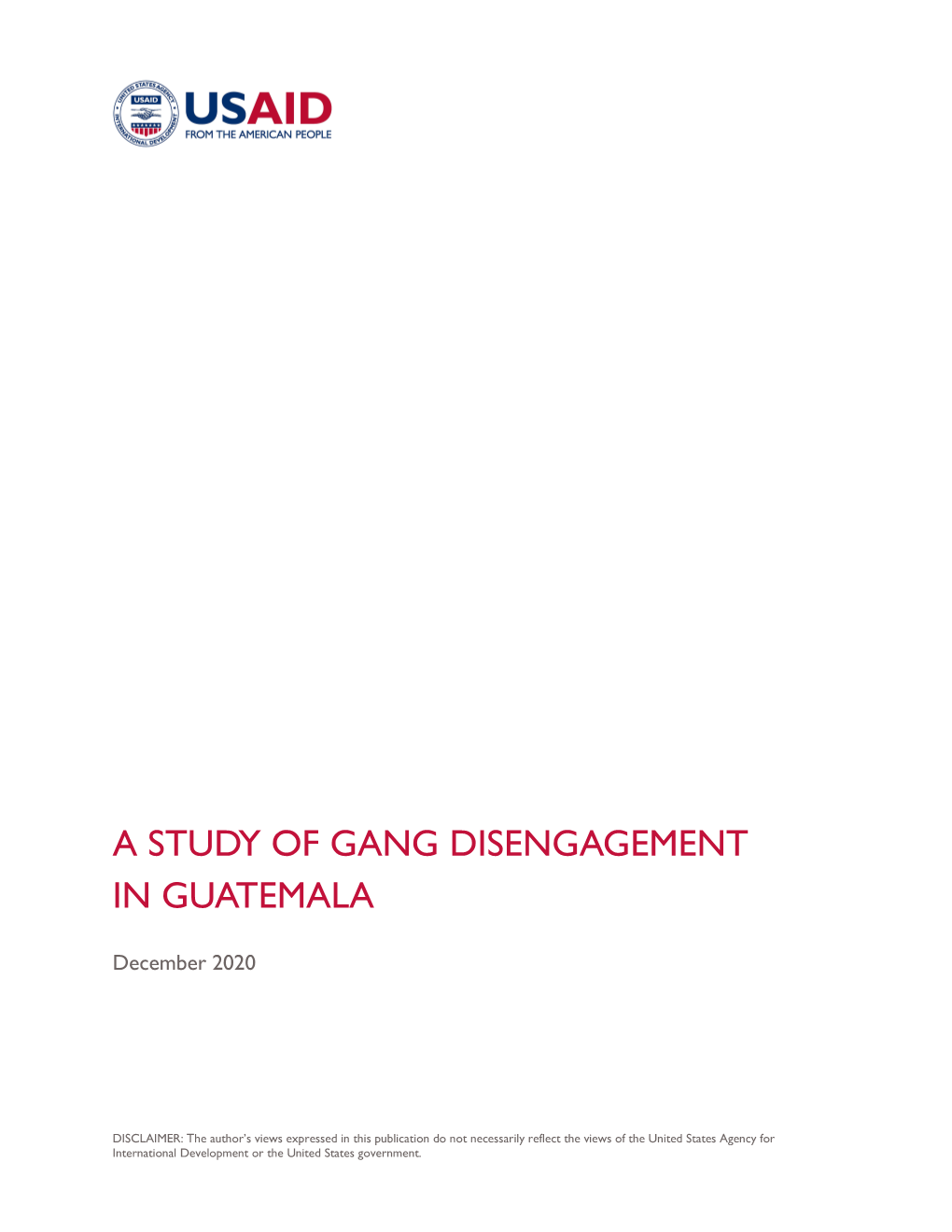 A Study of Gang Disengagement in Guatemala