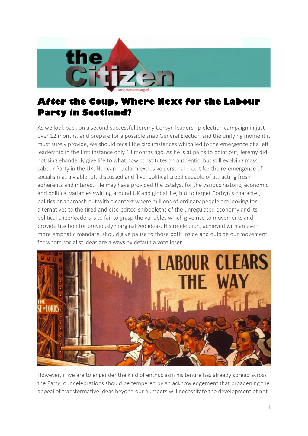 After the Coup, Where Next for the Labour Party in Scotland?