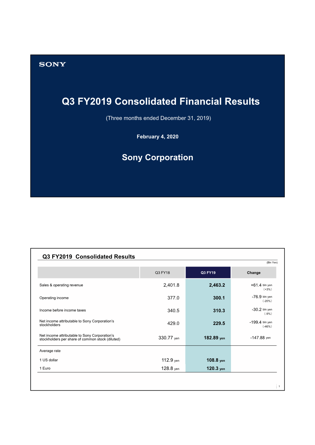 FY19 3Q Presentation