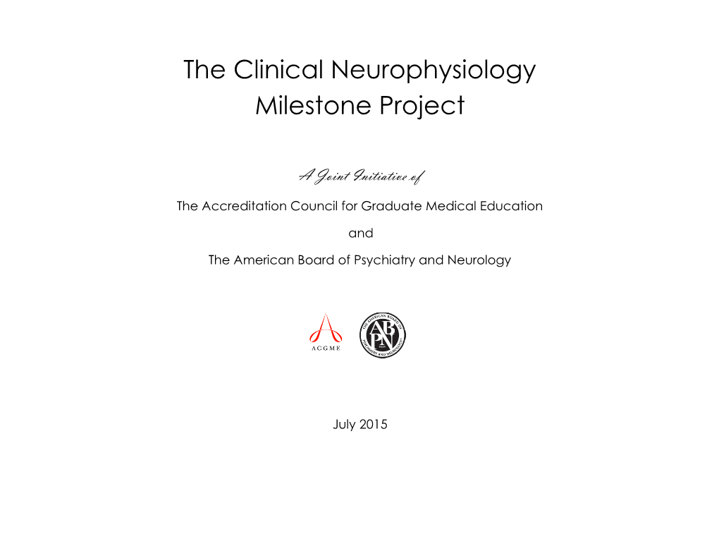 Clinical Neurophysiology Milestone Project