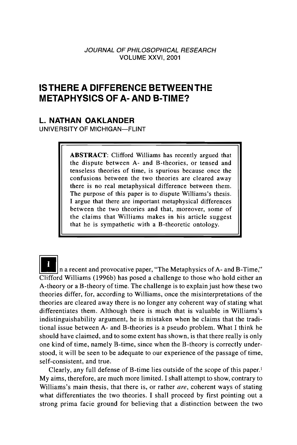 Is There a Difference Between the Metaphysics of A- and B-Time?