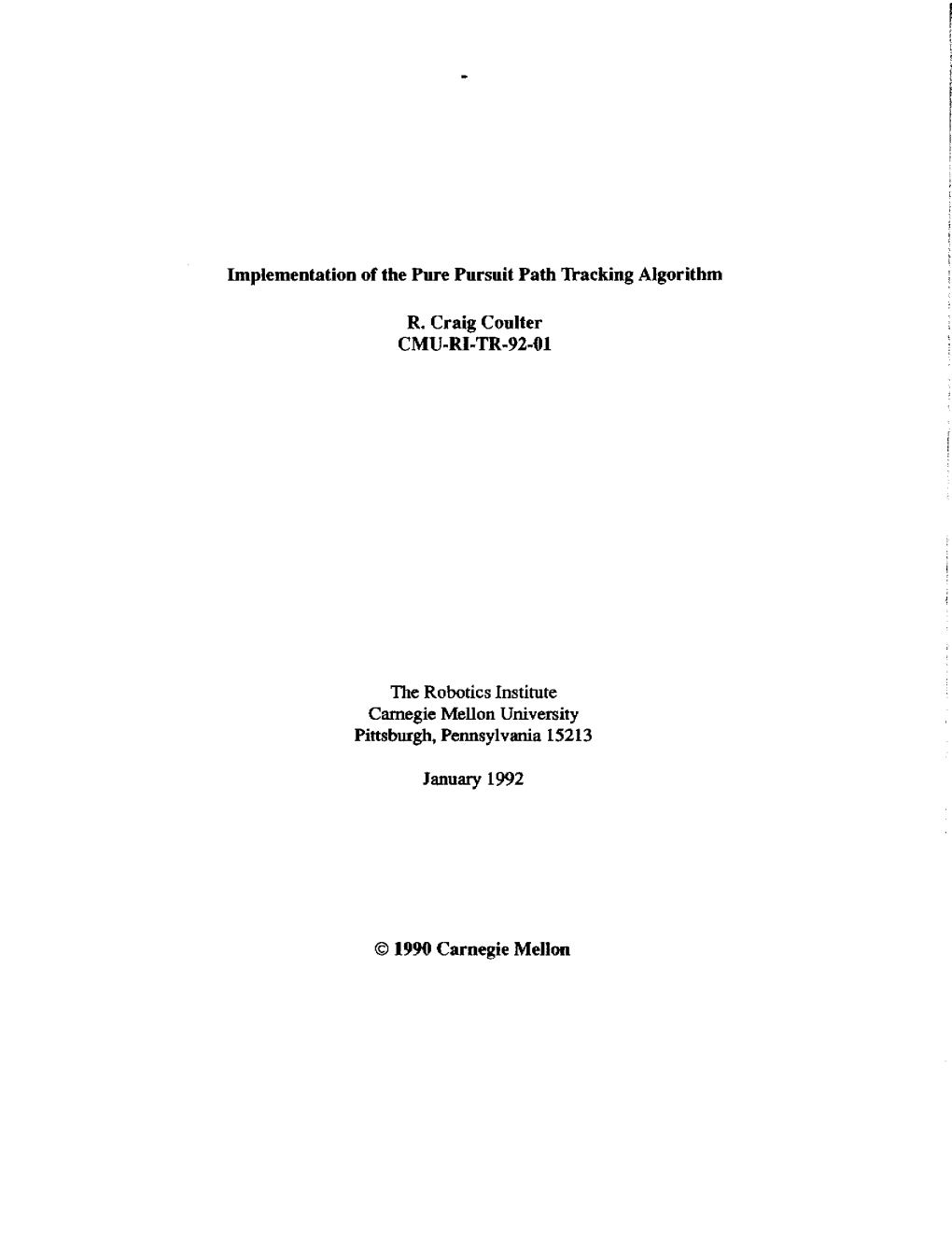 Implementation of the Pure Pursuit Path Tracking Algorithm