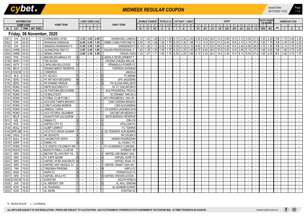 Midweek Regular Coupon 04/11/2020 10:02 1 / 4