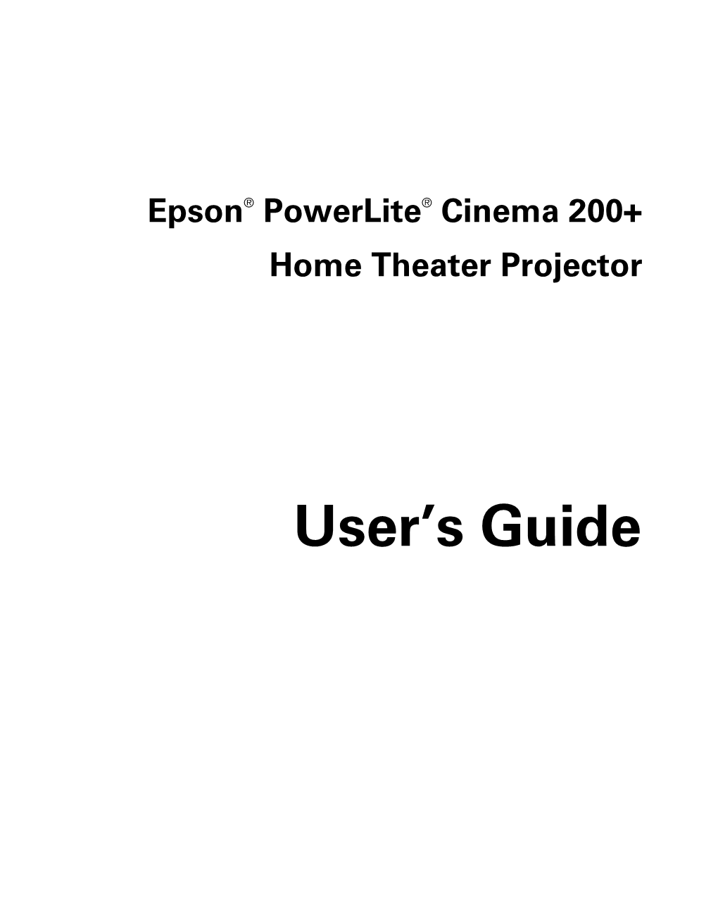 Powerlite Cinema 200+.Book Page 1 Thursday, August 18, 2005 2:37 PM