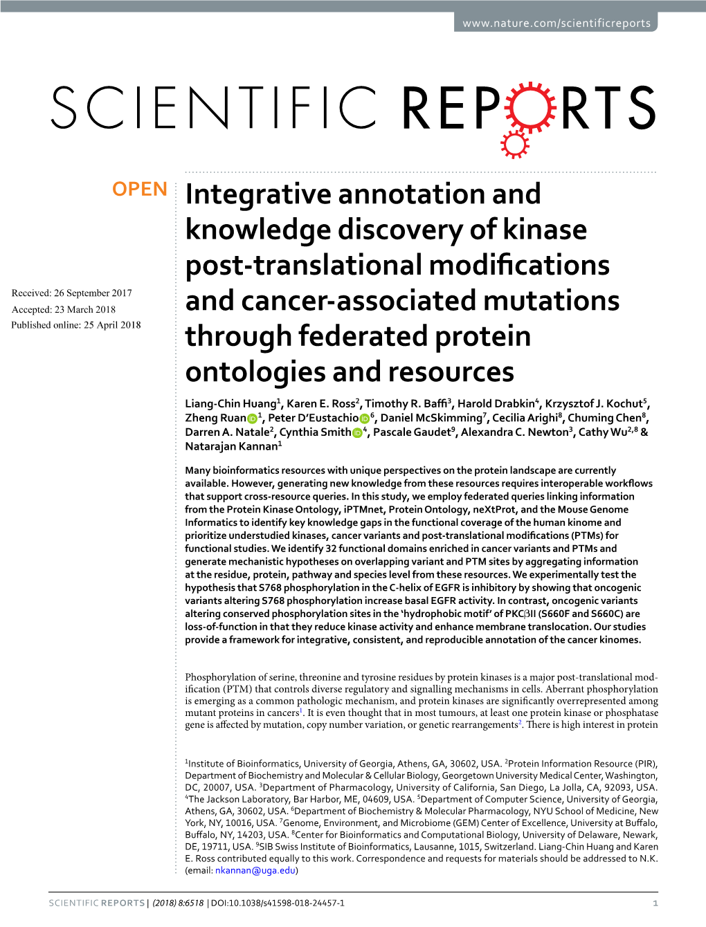 Integrative Annotation and Knowledge Discovery of Kinase Post