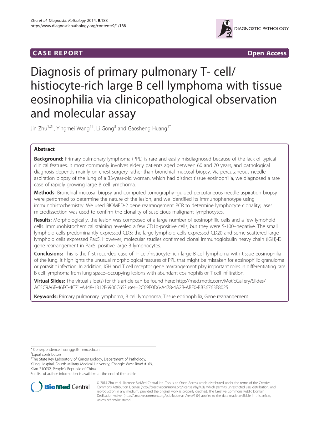 Histiocyte-Rich Large B Cell Lymphoma with Tissue