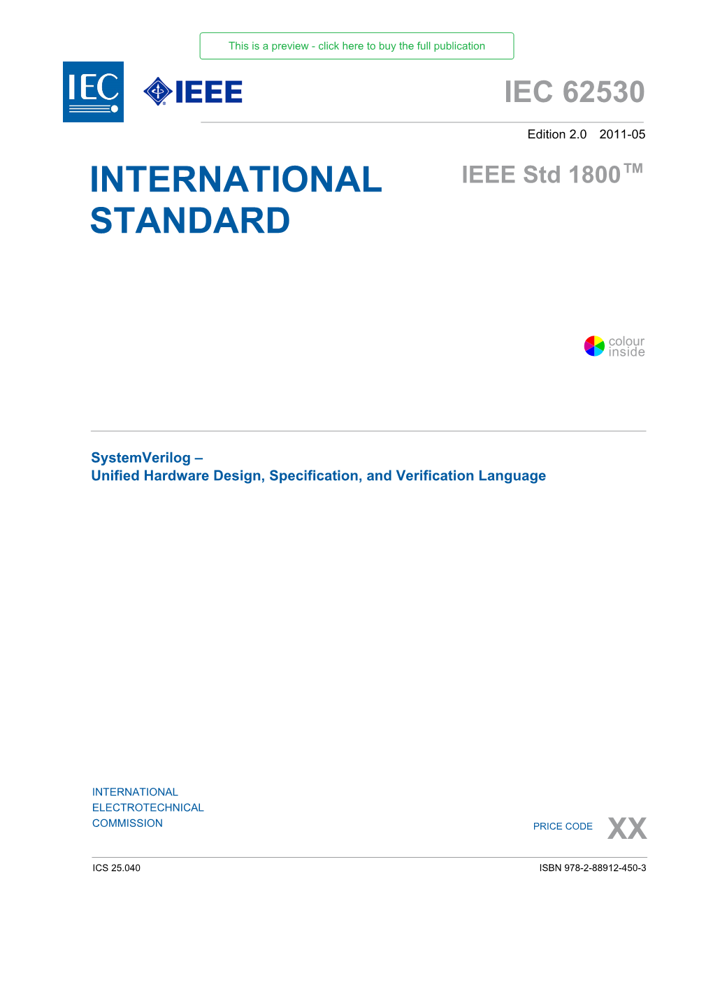 Systemverilog – Unified Hardware Design, Specification, and Verification Language