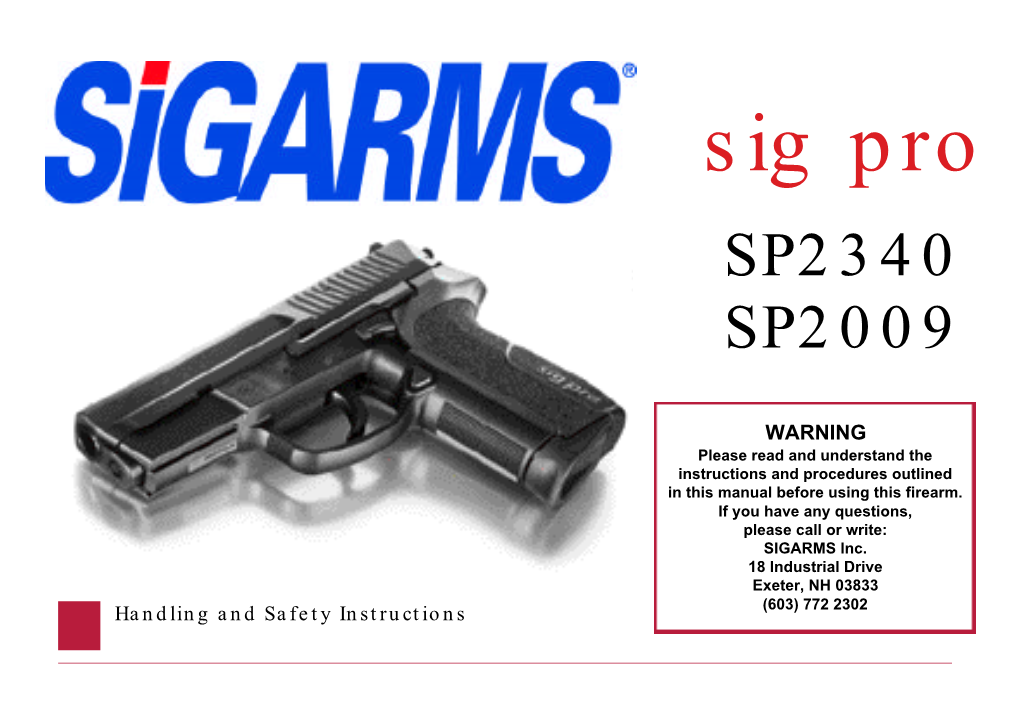 SIGARMS SIGPRO OM 6/6/01 3:33 PM Page 1
