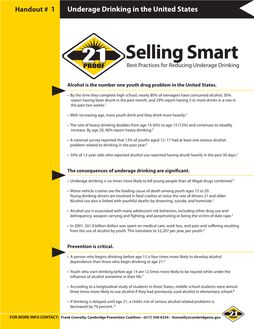 Selling Smart Best Practices for Reducing Underage Drinking