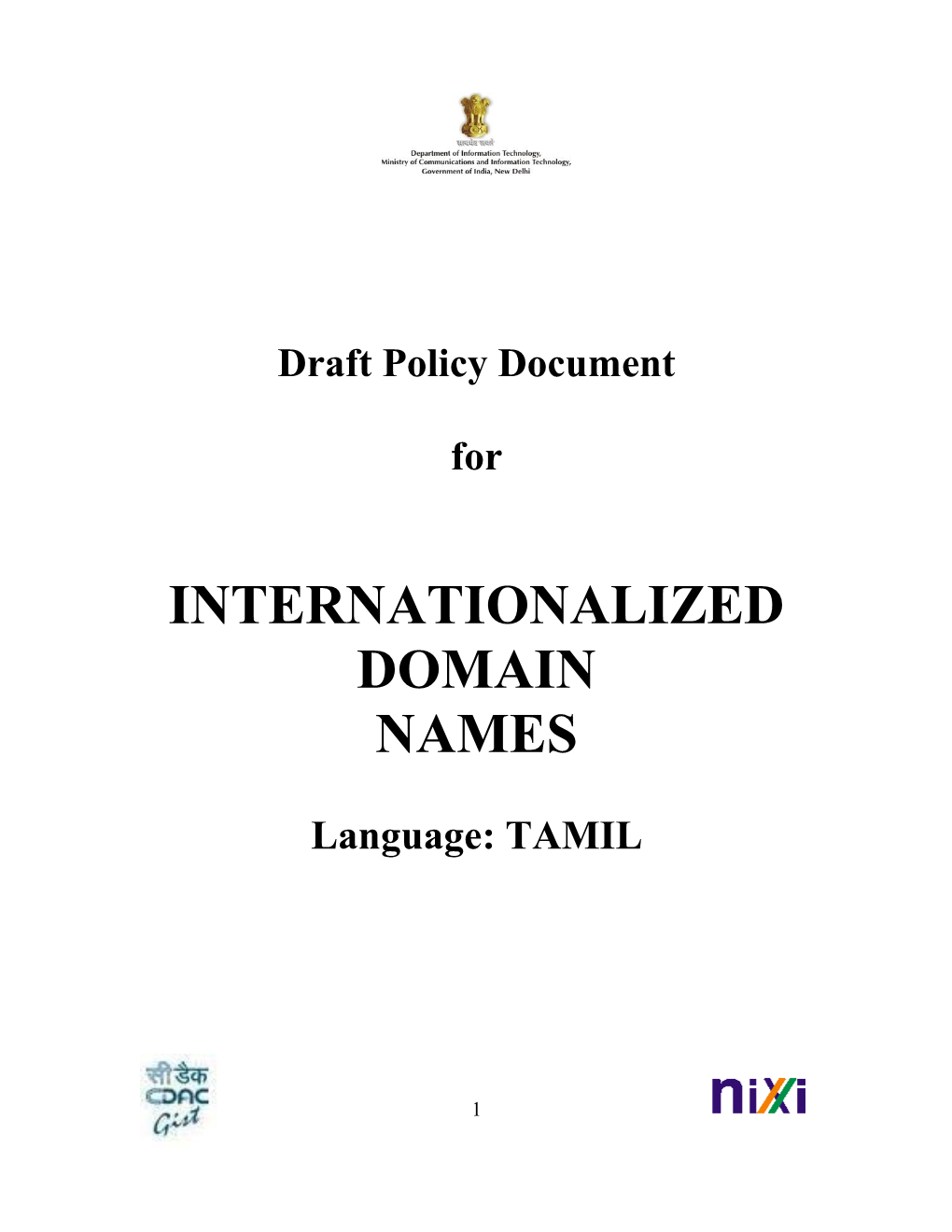 Internationalized Domain Names-Tamil