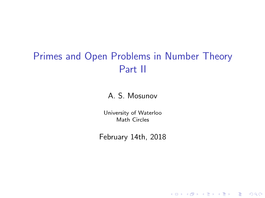 Primes and Open Problems in Number Theory Part II