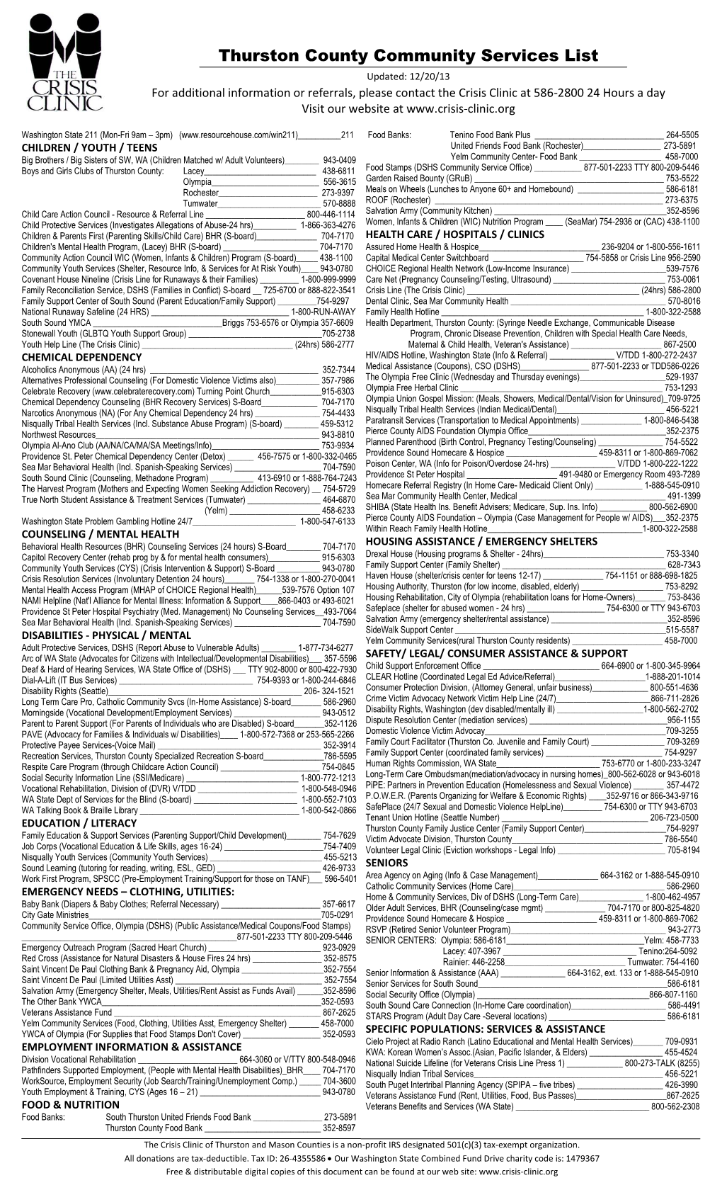 Mason County Community Services List