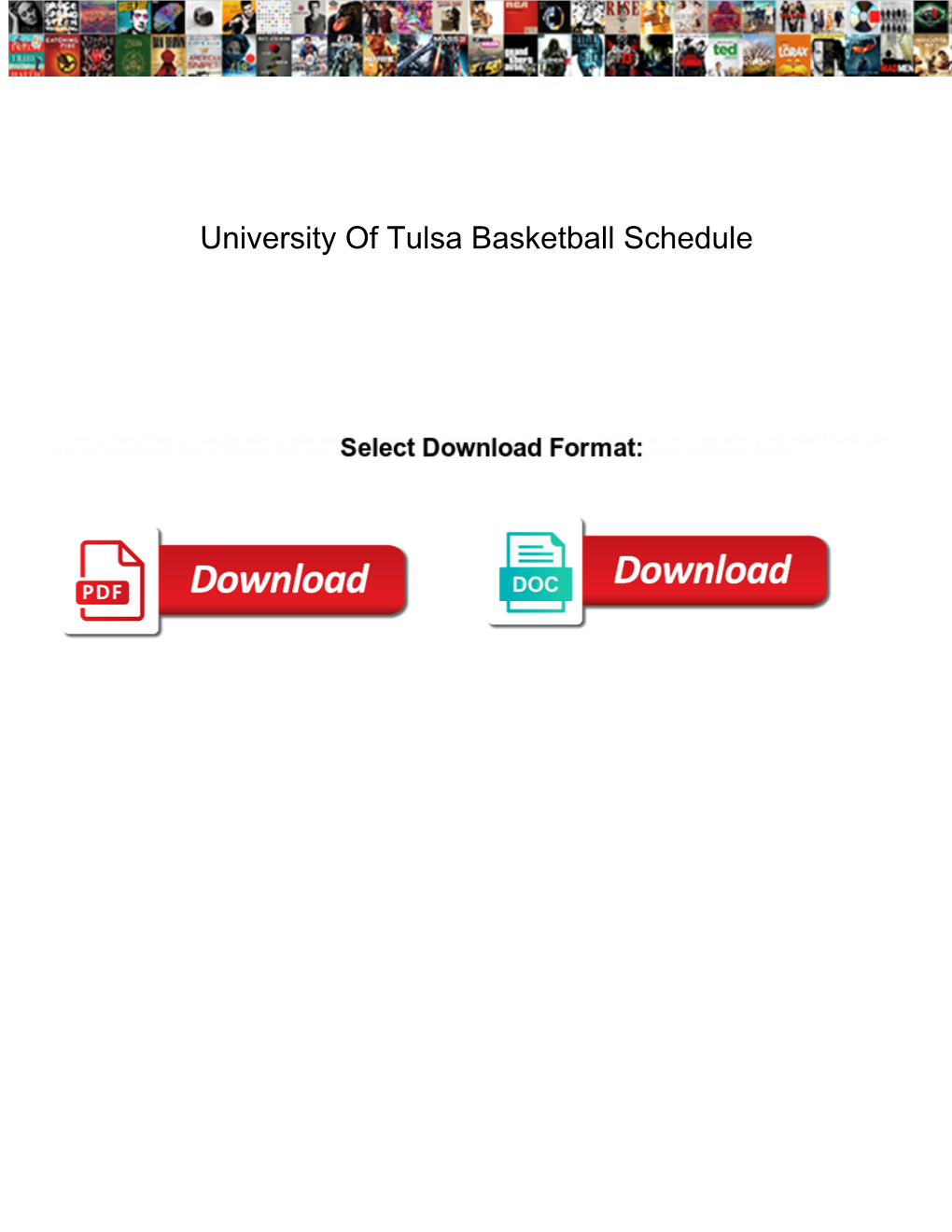 University of Tulsa Basketball Schedule