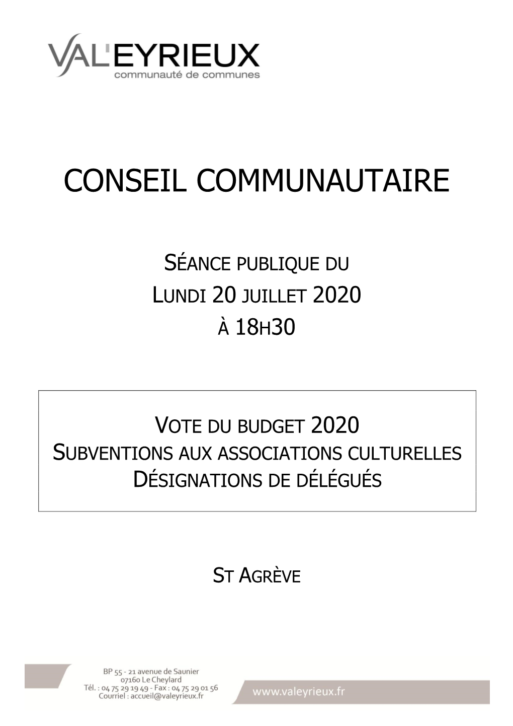 Conseil Communautaire