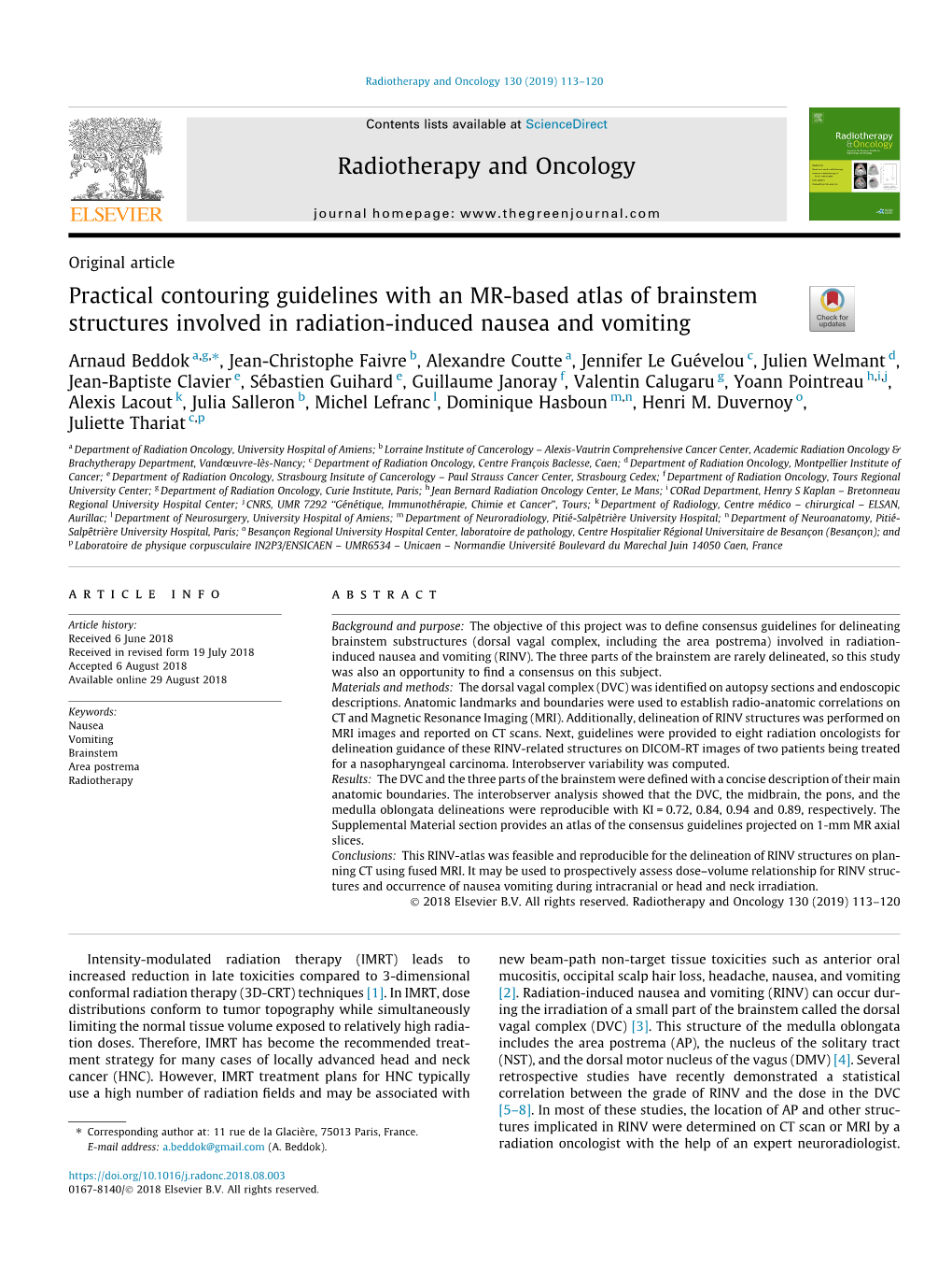 Practical Contouring Guidelines with an MR-Based Atlas Of