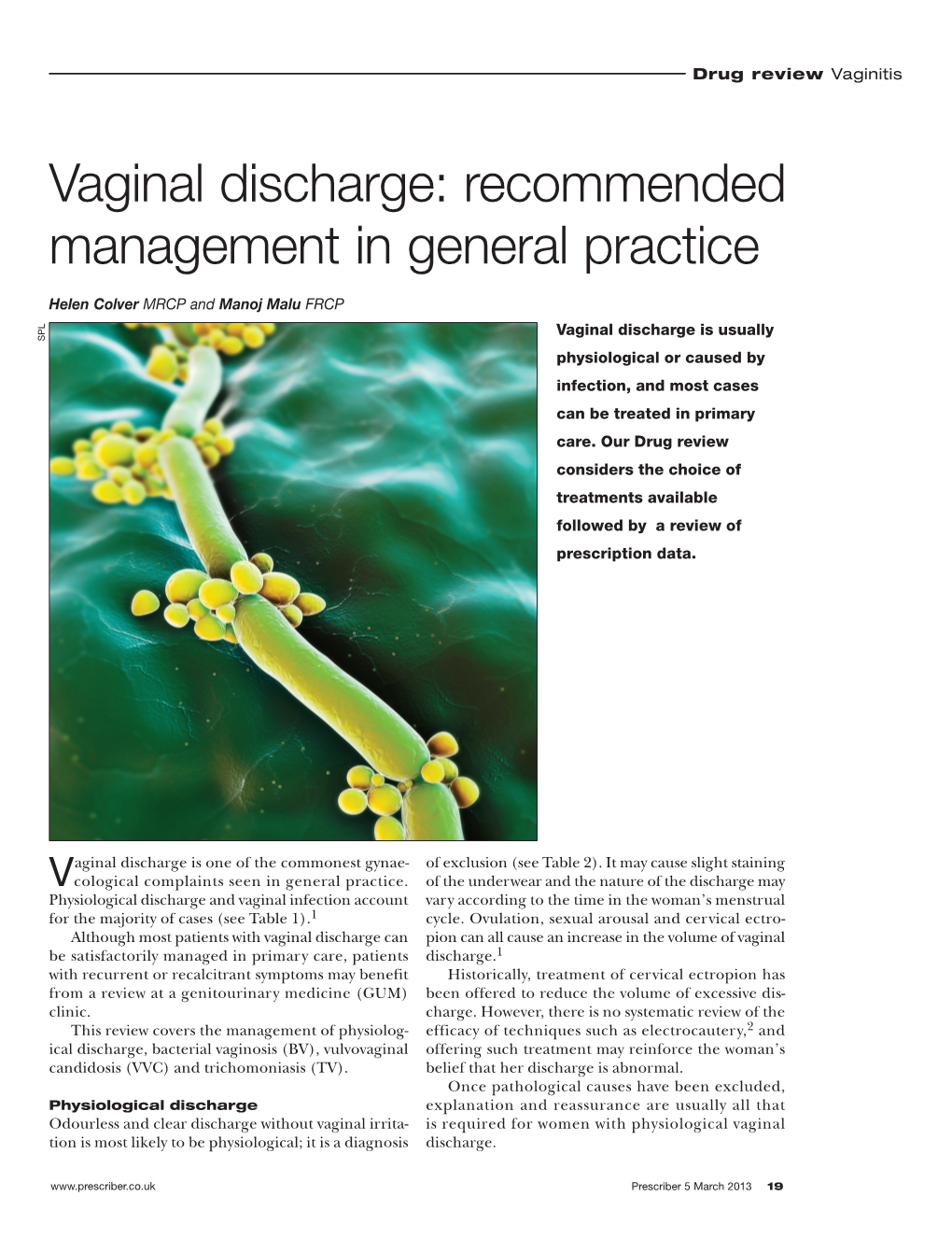 Vaginal Discharge: Recommended Management in General Practice