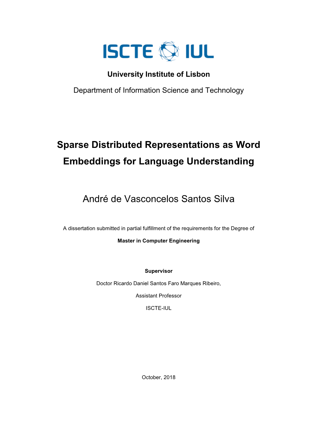 Sparse Distributed Representations As Word Embeddings for Language