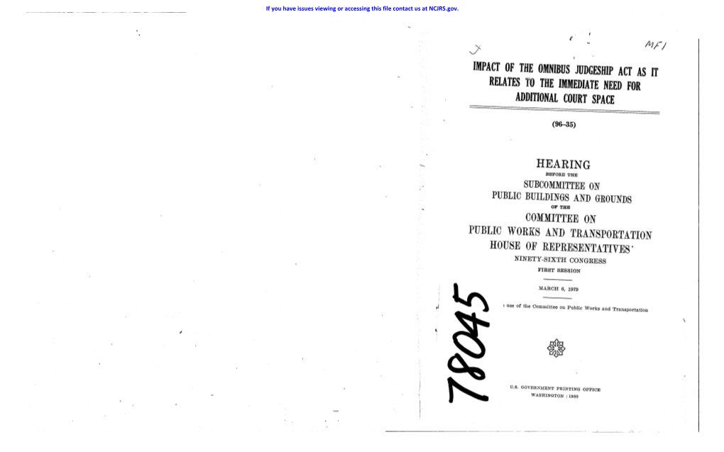Impact of the Omnibus Judgeship Act As It Relates to the Immediate Need for Additional Court Space